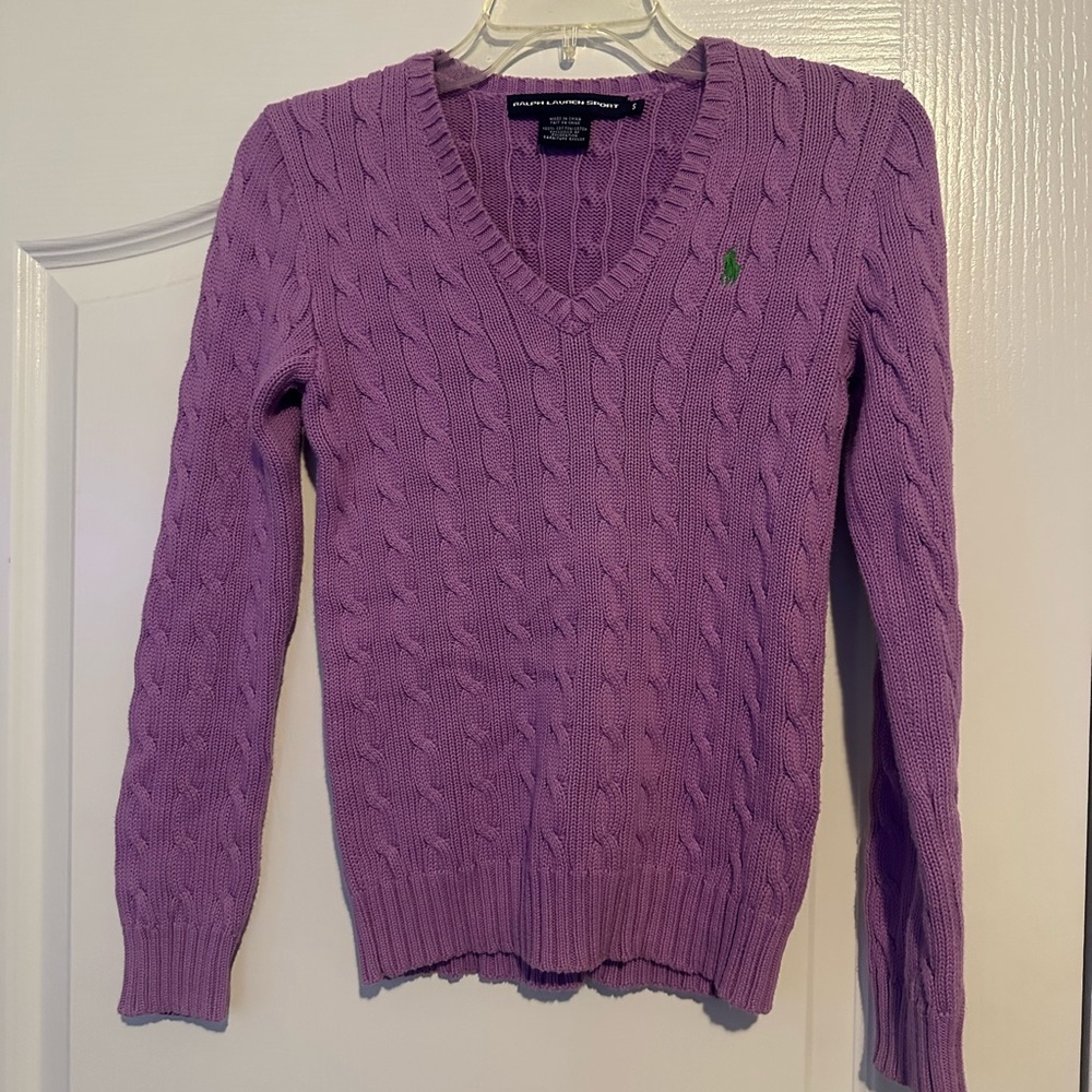 Ralph Lauren Lavender V-Neck Sweater